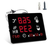 Monitor Digitale Industriale con Sensore, Misuratore di Temperatura e Umidità con Allarme Limite Superiore e Inferiore, Display Digitale di Grandi Dimensioni, per Interni/esterni, Industriale, Serra