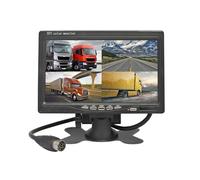 Monitor for auto con schermo LCD a colori da 7 pollici, display a 4 quadrilateri, DC12V-24V, for retromarcia, camion, autobus, telecamera for