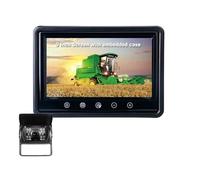 Monitor for auto con schermo LCD da 9 pollici incorporato, ingresso video 2 canali 4 pin + telecamera posteriore 12-24 V for camion, roulotte, camper, furgone(1 Camera Kit)