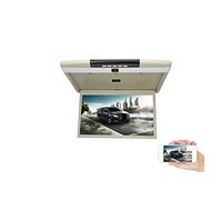 Monitor for auto da 17,3 pollici Schermo LCD HD Soffitto for automobile Display for montaggio su tetto TV multimediale Lettore video for Collegamento IR FM Film per bambini(17 Mirroring Beige)