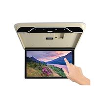 Monitor for auto da 19 pollici Car Video Playe 1080P Multimedia TV soffitto Display for montaggio sul tetto del veicolo Retroilluminazione Viaggi in famiglia(IPS Touch Beige)