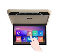Monitor for montaggio su tetto for auto HD 1080P 19 pollici Montaggio a soffitto Flip Down Overhead Screen Lettore multimediale MP5 WIFI/Bluetooth Monitor del sedile posteriore(Touch Screen Beige)