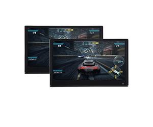 Monitor for poggiatesta Schermo IPS da 13 pollici Display del veicolo con Out Mirroring Lettore video for auto for sedile posteriore Viaggi in famiglia(2 PCS Black 13.3)