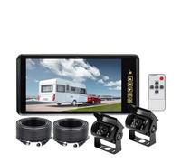 Monitor for specchietto retrovisore da 9 pollici con telecamera for la retromarcia, schermo LCD TFT 12-24 V 4 PIN e 18 LED IR impermeabili for roulotte camper