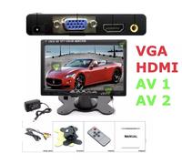 MONITOR HDMI LCD 7 POLLICI TFT VIDEOSORVEGLIANZA AV VGA 2 CANALI CAMPER AUTO RCA