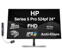 Monitor HP E24mv G4 24" FHD IPS con tempo di risposta di 5 ms, antiriflesso, senza sfarfallio, altoparlanti integrati, Displayport, HDMI e porta USB Dockztorm, nero/argento (169L0AA#ABA)