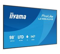 iiyama Prolite LE9864UHS-B1AG - Display digitale da 247,7 cm, 98", pannello LED VA 4K UHD HDMI USB-C USB2.0 RS-232c RJ45 Android 14 OS iiSignage² WiFi Mediaplayer 24/7, antiriflesso, nero