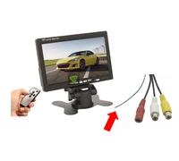 MONITOR LCD TFT 7' POLLICI TELECOMANDO filo retromarcia SUPPORTO INGRESSO VIDEO