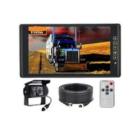 Monitor LCD TFT da 9" con clip for specchietto retrovisore, telecamera di retromarcia HD 12/24 V, 4 pin, for auto, camion, autobus, IP68, impermeabile(1 Camera)