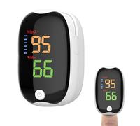 Monitor Ossimetria non Invasivo, Saturimetro per il Monitoraggio della Saturazione di Ossigeno nel Sangue e della Frequenza Cardiaca, Pulsossimetro Compatto per Uso Domestico o Esterno, Bianco