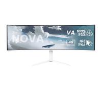 Monitor PC Arozzi Nova 49" Dual QHD 165Hz VA Curvo HDR Bianco Altezza Regolabile