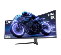 iggual Monitor 5K UltraWide 49" Curvo 32:9| Pannello VA LED 5120x1440 (DQHD) 240Hz, 100% sRGB| Connessioni: USB-A, USB-B, USB-C 90W, HDMI 2.1, DP 1.4| FreeSync, HDR| Design Frameless e supporto