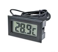 Monitor per frigorifero con cavo sensore da 1 m, termometro digitale ad alta precisione per controllo della temperatura del serbatoio del congelatore, nero, 6 pezzi