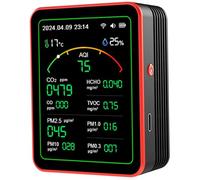 Monitor per la qualità dell'aria, tester di qualità dell'aria da 15 in 1 con PM, CO2, CO, TVOC, HCHO, PM, AQI, Temperation & Humidità, Timer, Display in tempo reale per Home Office, Smart Monitor