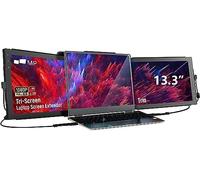Monitor per laptop a triplo schermo da 13,3 pollici con due display scorrevoli integrati Full HD 1080p più sottili del 20% e 0,5 kg più leggeri, funzionalità autoportante con cavalletto integrato