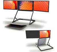 Monitor per laptop pieghevole a tre ante da 15,6",estensore schermo per laptop Pro Premium per Windows e Mac,Type-C/HDMI/USB-C con angoli di visualizzazione regolabili 360°,ufficio e lavoro da remoto