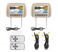 Monitor per Montaggio su Poggiatesta per Auto, 2 Pezzi Universal 7 in HD Poggiatesta per Auto Lettore Video LCD Controllo Display MP5 (marrone)