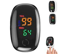 Monitor Per Ossigeno Del Sangue Aggiornato 2025, Misuratore Di Glucosio A LED Non Invasivo, Misuratore Di Ossigeno Non Invasivo, Misuratore Di Glucosio, Misuratore Di Glicemia (Nero)
