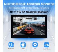 Monitor per poggiatesta per auto da 10.1 pollici Videoregistratore 4K Tablet PC Localizzatore GPS Android 10 WIFI/BT/USB/HDMI/Airplay MP5 APP 2G + 32GB ROM
