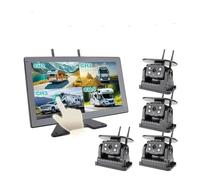 Monitor Per Registratore DVR Per Wireless 101 Pollici Telecamera Magnetica A Energia Solare A 4 Canali Per Autobus Per Rimorchio Con Gancio Traino Retromarcia Telecamera(Monitor Add 2 Camera)