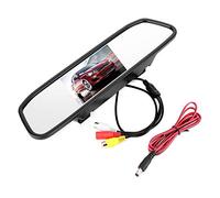 Monitor per Telecamera per Specchietto Retrovisore, Monitor per Specchietto Retrovisore per Auto da 4,3 Pollici Schermo LCD TFT HD Ingresso Video a 2 Canali