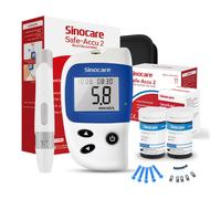 Monitor per zucchero nel sangue Sinocare Safe Accu 2 con tecnologia avanzata, 200 memorie per conoscere le variazioni di valore | 1 metro + 50 pezzi × (strisce + lancette) | mmol/l