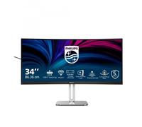 Philips 34B2U5600C - Monitor curvo WQHD da 34 pollici, regolabile in altezza (3440x1440, 120Hz, HDMI, DisplayPort, USB-C (100W PD), RJ45, USB Hub) grigio scuro