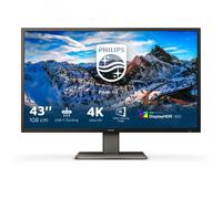 Monitor philips led 43" wide 4k 439p1/00 3840x2160 4ms 400cd/mÂ² 50.000.000:1 2x5w mm reg.h 3hdmi dp usb-c docking