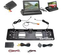 Monitor + Portatarga con Telecamera e Sensori Parcheggio kit Completo di cavi