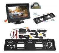 Monitor Portatarga Telecamera 4 Led Sensori Cavi Centralina Auto Camper Furgone