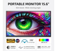 Monitor portatile 15,6", IPS FHD, HDR, Audio, HDMI, USB-C per Montaggio