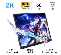 Monitor portatile 2K da 14 pollici 15: 10 2160*1440 IPS HDMI TYPEC per Laptop XBox PS4/5 Switch cellulare Computer Extension Office