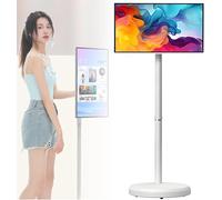 Monitor Portatile 4K Touchscreen,tv portatile con piedistallo,Smart TV Android con Display Rotabile 360°,con le ruote,senza fili,touch screen ,Batteria Ricaricabile, Schermo FHD 1920x1080(4+64G,24IN)