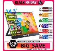 Monitor portatile da 14,1 pollici 1080P IPS 100%SRGB Schermo portatile da gioco con supporto per laptop PS5/4 Switch Xbox Raspberry Pi