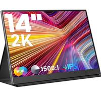 Monitor portatile da 14 pollici 2K per computer portatile, USB C HDMI Gaming ultra-sottile IPS Display Smart Cover & altoparlanti, schermo 2160 * 1440P per laptop, HDR Plug&Play, monitor esterno per