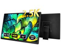 Monitor portatile da 2,5 K, display QHD da 40,6 cm (16 pollici), 120% sRGB di grande colore, HDR HDMI USB C, visualizzazione di viaggio esterno con supporto per computer