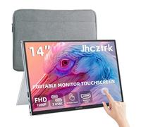 Monitor portatile da gioco touchscreen da 14 pollici, 1920 x 1200 FHD, custodia in pelle, monitor portatile con HDR, sottile, protezione per gli occhi, altoparlanti integrati, secondo schermo esterno