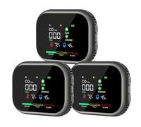 Monitor portatile digitale della qualità dell'aria per uso interno, plug and play, con display LCD multifunzionale, termometro e igrometro, rilevatore ambientale per casa, auto e viaggi black 3pcs