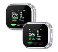 Monitor portatile digitale della qualità dell'aria per uso interno, plug and play, con display LCD multifunzionale, termometro e igrometro, rilevatore ambientale per casa, auto e viaggi white 2pcs