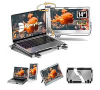 Monitor Portatile per Laptop da 14", Estensore Dello Schermo del Laptop Girevole a 360° Con Supporto, Display IPS 1080P FHD, HDMI/USB-A/Type-C Plug and Play per Windows, Mac, PC, Xbox, Switch e PS5