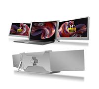Monitor Portatile Triplo da 14 Pollici, Estensore dello Schermo Triplo per Laptop FHD 1080P IPS per Display Dual Scrren, Supporto Plug And Play HDR di Tipo C, per la Maggior Parte dei(Spazio Grigio)