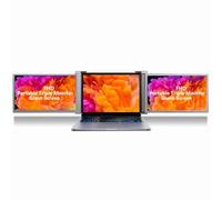 Monitor Portatile Triplo per Laptop, Display IPS FHD 1080P con Doppio Extender da 15 Pollici, Monitor per Laptop Plug And Play HDMI/USB/USB C per la Maggior Parte dei Laptop 15-17(Spazio grigio)