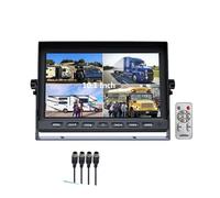 Monitor quadruplo schermo diviso da 10,1 pollici 12-24v 4PIN Telecamere retromarcia for 18 LED IR Kit for camion rimorchio autobus roulotte(Only Monitor)