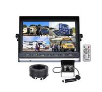 Monitor quadruplo schermo diviso da 10,1 pollici 12-24v 4PIN Telecamere retromarcia for 18 LED IR Kit for camion rimorchio autobus roulotte(1 Camera Kit)