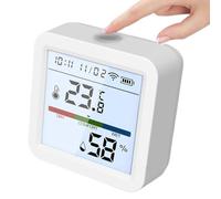 Monitor Qualità Aria - ABS 5.6x5.6x2.3cm | Misuratore Di Umidità Con Display A Schermo | Igrometro Digitale Doppia Modalità | Sensore Interno Compatto Per Temperatura, Umidità, Qualità 'Aria, Casa