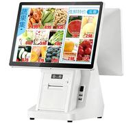 Monitor registratore di cassa POS, doppio schermo touch screen da 15,6 pollici, 8 GB di RAM, SSD da 128 GB, con stampante per ricevute da 58 mm per piccole imprese e ristoranti