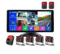 Monitor Registratore DVR Dell'allarme Radar Zona Cieca Intelligente Touch Screen 10 "5CH Con 5 Telecamere Parcheggio AHD 1080P Per Autobus Retromarcia Telecamera(Without TF,Monitor add 4 Camera)