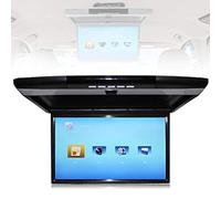 Monitor Ribaltabile per Auto, 17.3 Pollici 16: 9 Schermo Tft Digitale Ultrasottile 1080p Video Lettore per Auto da Tetto Monitor Montato sul Tetto Porta Hdmi USB SD Ir E FM,Black