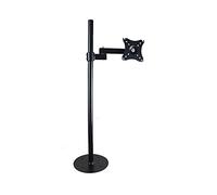 Monitor Stand 14"-27" LCD Monitor Stand 47.2 inch High Floor-Standing Monitor Stand Adjustable Single Monitor Stand with Round Base Hold Up to 15.4lbs Monitor Mount (Color : White) (Black)