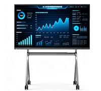 Monitor tattile con supporto mobile e ruote bloccabili Doppio sistemas pannello IPS 4K Ultra HD rivestito con finitura opaca antiriflesso per Aula Casa Ufficio(1429.4 * 804.9mm/56.27 * 31.68in)